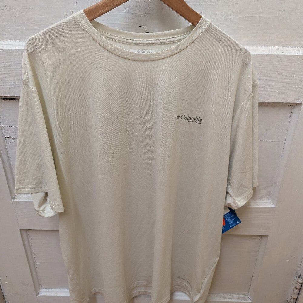NWT Men's PFG Uncharted Short Sleeve Tech T-Shirt in Stone